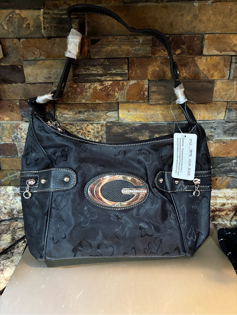 Black Shoulder Bag with Signature Hardware